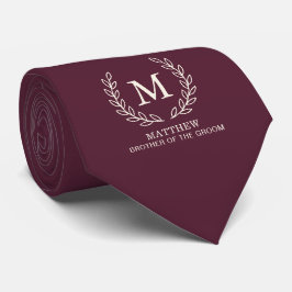 Corbata Hermano del Novio Monograma Bodas Vino Profundo