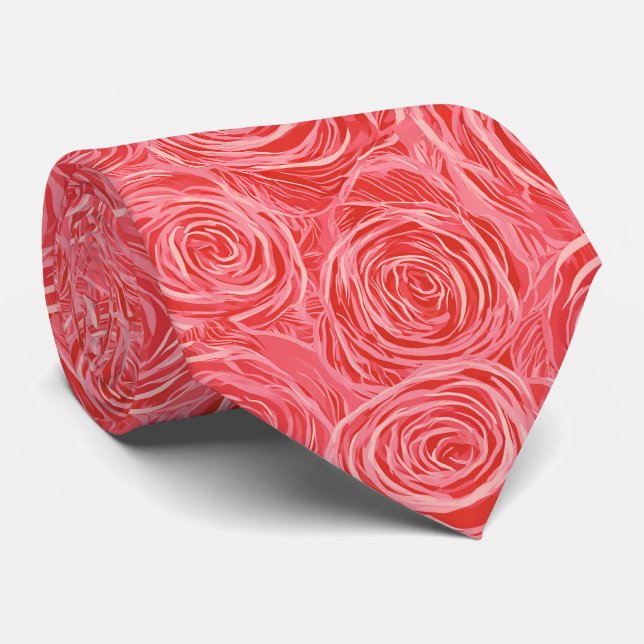 Corbata Hermano Graduado Patrón Rosa (Enrollado)