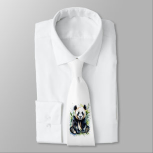 Corbata Hermosa acuarela Panda Bear
