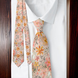 Corbata Hermosa acuarela veraniega floral