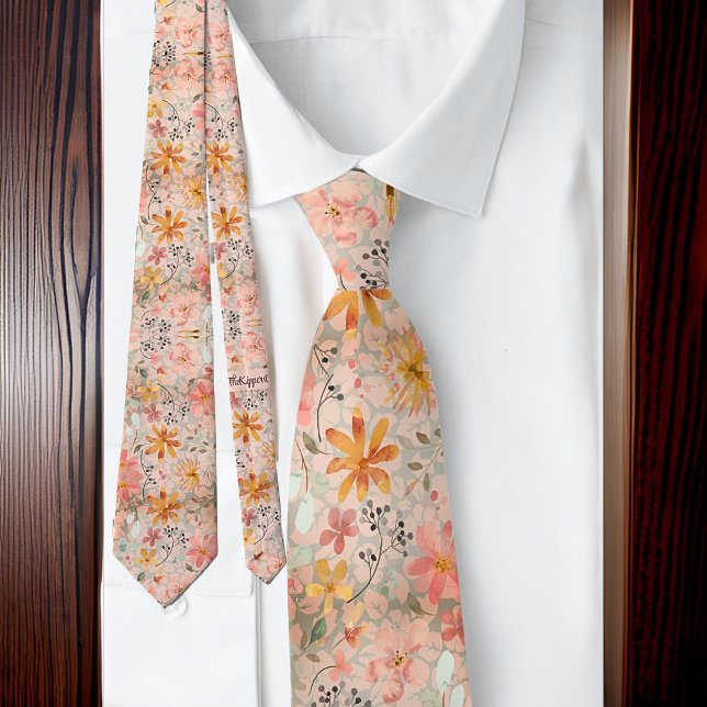 Corbata Hermosa acuarela veraniega floral (Subido por el creador)