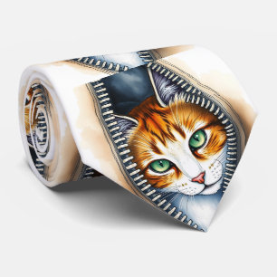 Corbata Hermosa colección de gato estilo moda cute acuarel