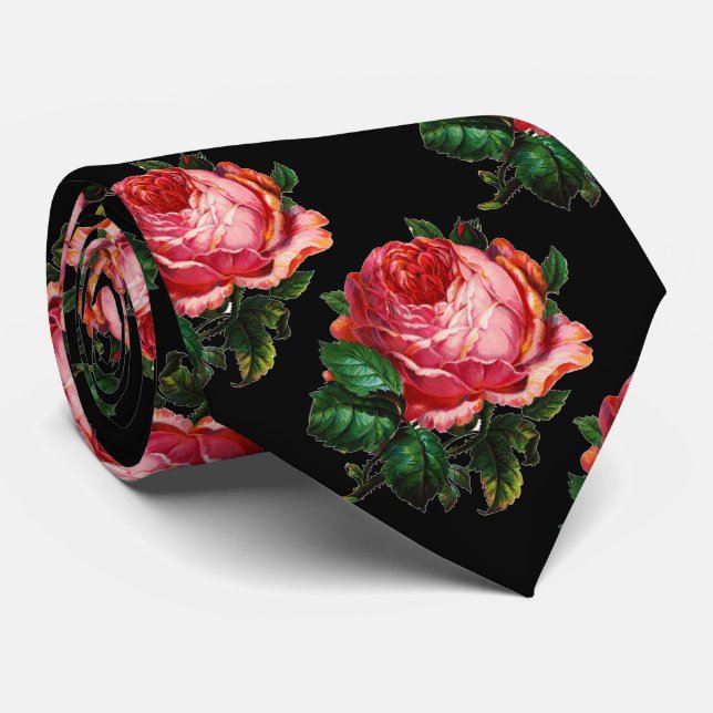 CORBATA HERMOSA ROSA ROSA DE ROSA DE ROSA (Enrollado)