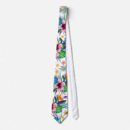 Corbata Hermosas acuarelas de pintura floral tropical