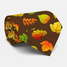 Corbata Hermosas hojas de otoño sobre marrón