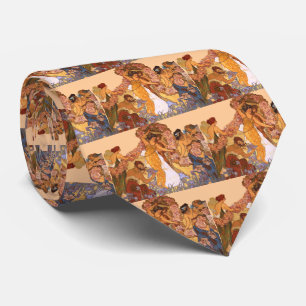 Corbata Hermosas mujeres de Art Nouveau con irlandeses y R
