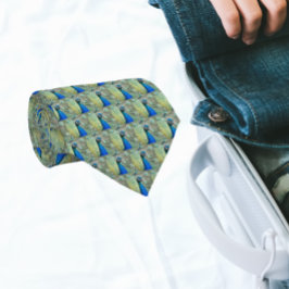 Corbata Hermosas plumas de pavo real azul