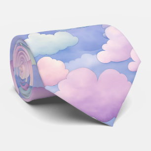 Corbata Hermoso acuarela Nubes pastel
