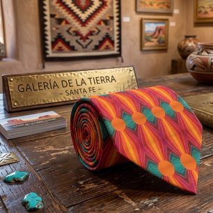 Corbata Hermoso Arte Folclórico del Suroeste con Rayos de