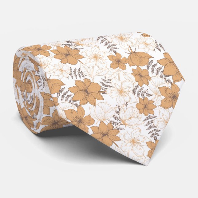 Corbata Hermoso Jardín de flores (Enrollado)