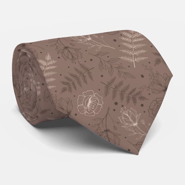 Corbata Hermoso Jardín de flores (Enrollado)