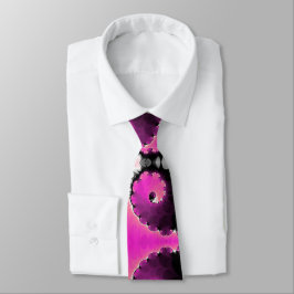 Corbata Hermoso patrón de arte fractal en espiral rosa par