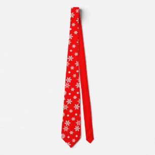 Corbata Hermoso patrón de copo de nieve Navidad