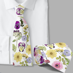 Corbata Hermoso patrón de flores silvestres florales