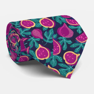 Corbata hermoso patrón de higo morado azul