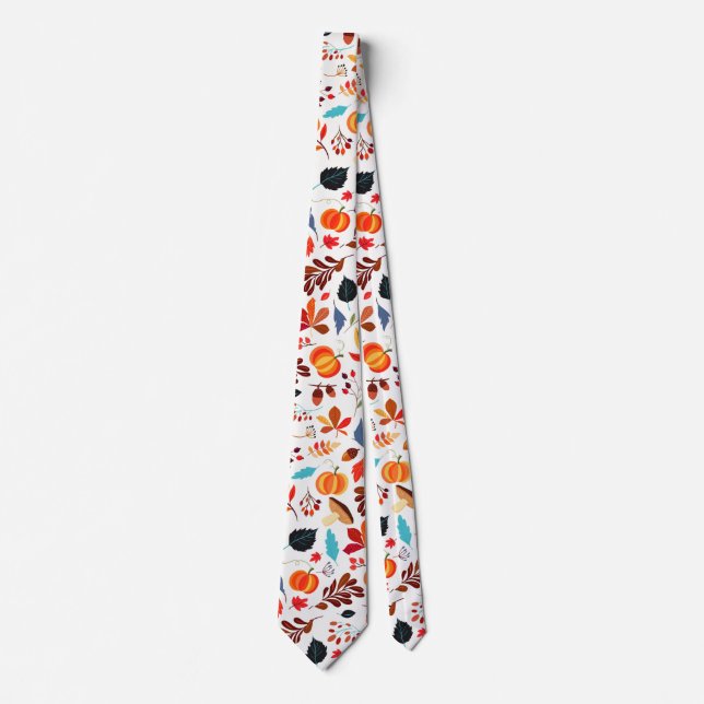 Corbata Hermoso patrón de otoño - (Anverso)