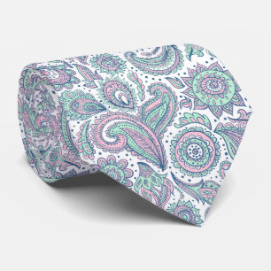 Corbata Hermoso patrón de paisaje floral vintage