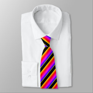 Corbata Hermosos colores neones - rayas negras