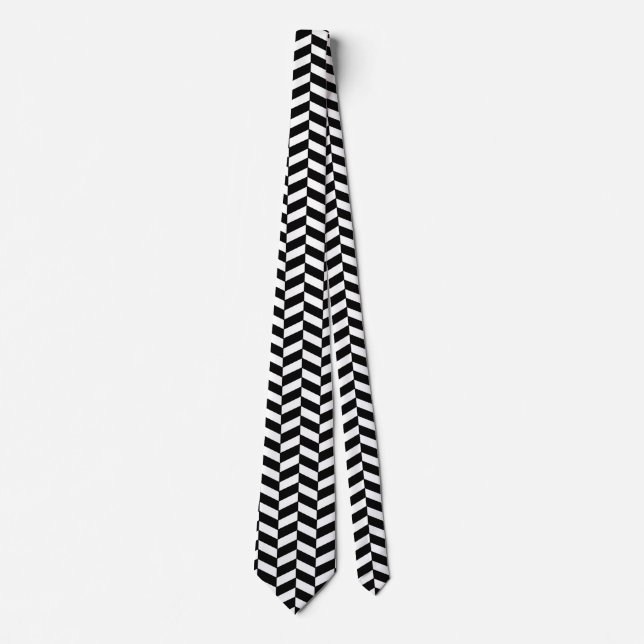 Corbata Herringbone negro (Anverso)