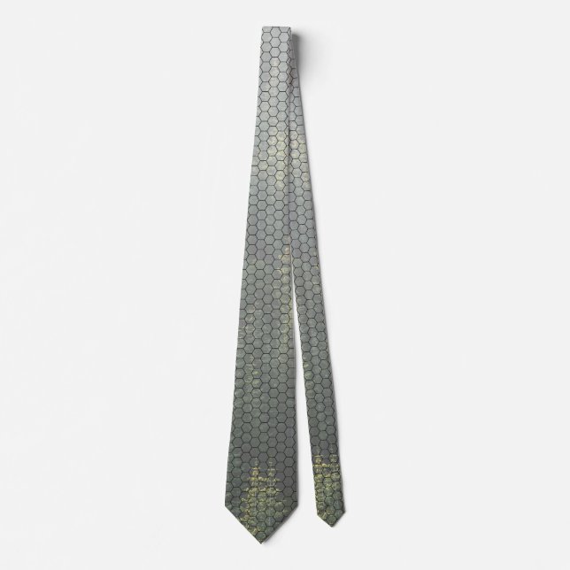 Corbata Hex Grid Grey Ombre Evergreen (Anverso)