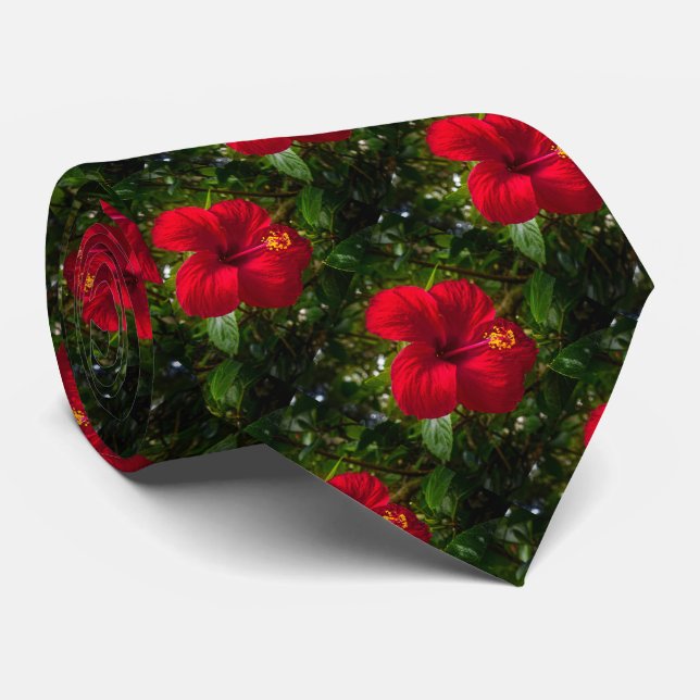 Corbata "Hibisco Afortunado" (Enrollado)