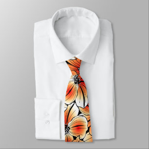 Corbata Hibisco anaranjado