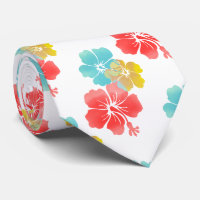 Hibisco naranja/aqua/amarillo/Floral hawaiano