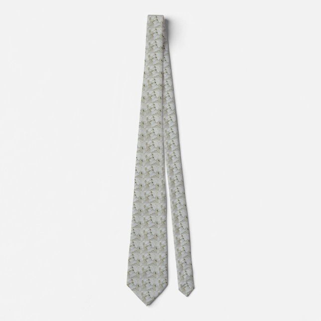 Corbata Hidrangea Flores Flores Blanco Floral Elegante Blo (Anverso)