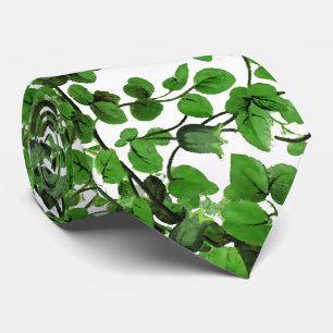 Corbata Hiedra verde floral