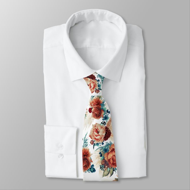 Corbata Hierba de las Pampas Azul Turquesa Terracota Flora (Atado)