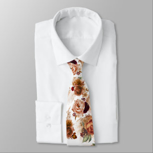 Corbata Hierba de Pampas Terracota Floral Elegante Otoño