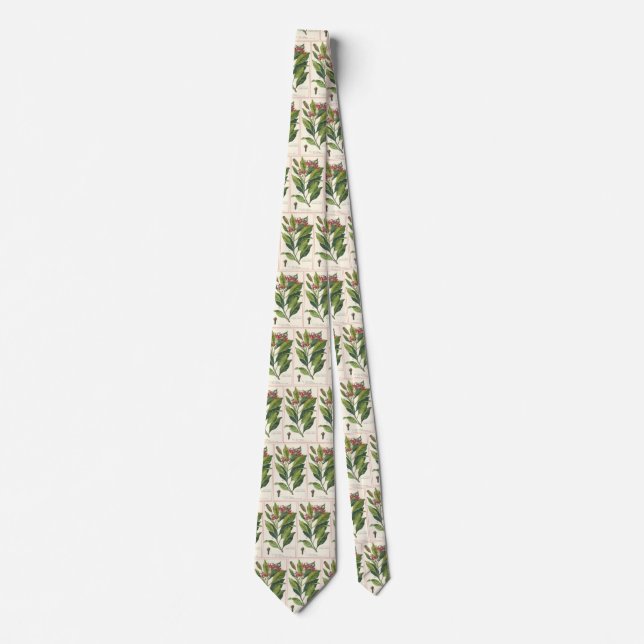 Corbata Hierbas Especias Comestibles Antiguas, Clavos Plan (Anverso)