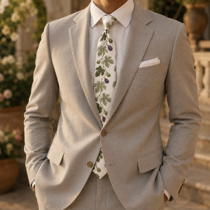 Corbata Higo Botánico Toscano Marfil Oliva