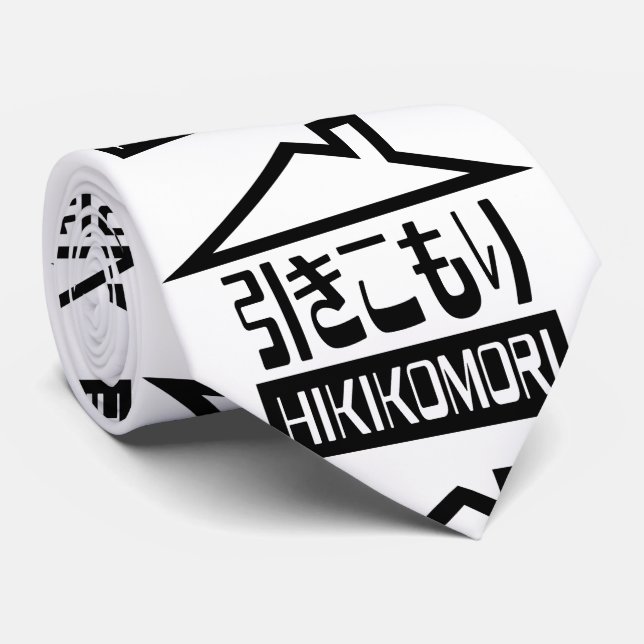 Corbata Hikikomori 引 き こ も Reclusión り Japonesa (Enrollado)