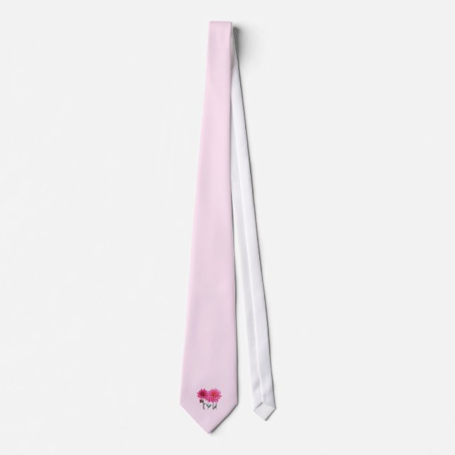 Corbata Hilera de Dalias Rosadas (Anverso)