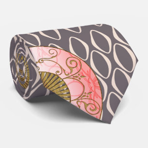 Corbata Hinchas orientales en bucle retro (rosa, oro, tapa
