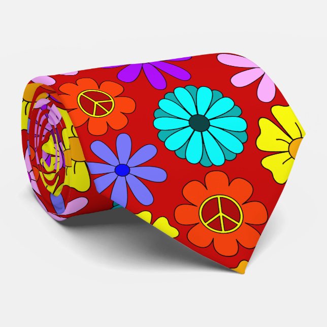 Corbata Hippie Flowers Neck Tie (Enrollado)