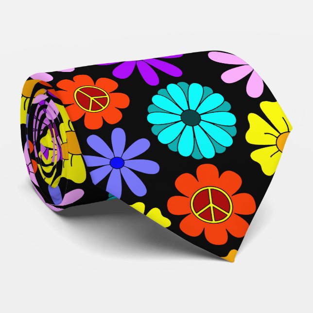 Corbata Hippie Flowers Neck Tie (Enrollado)
