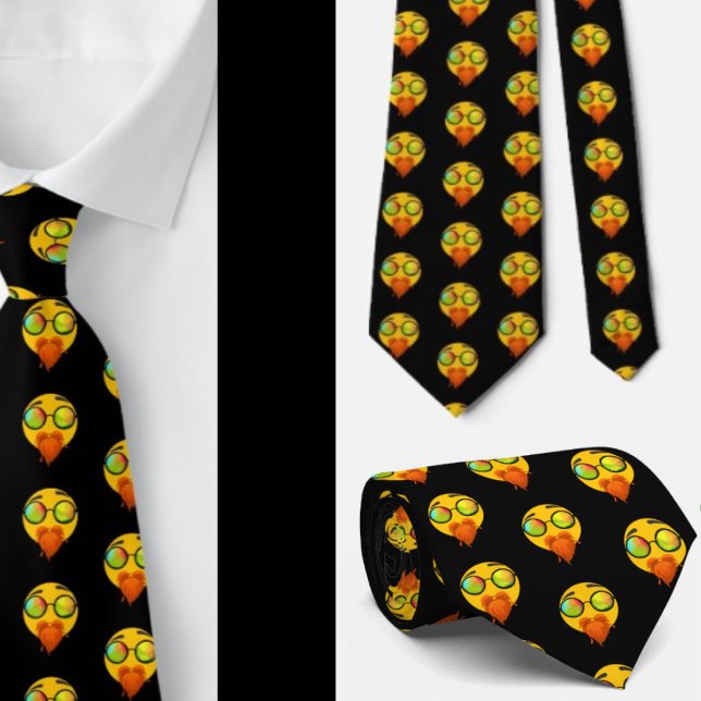 Corbata Hipster Gafas de sol Emoji sonreír cara graciosa (Subido por el creador)