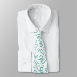 Corbata Hito 90 Patrón de número aleatorio Verde azulado/b