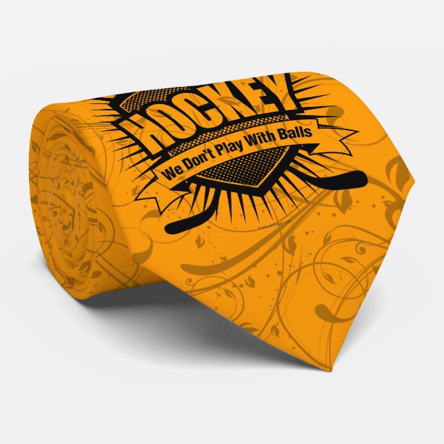 Corbata HOCKEY: No jugamos con el lazo de las bolas (Enrollado)