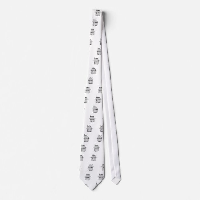 Corbata hogar dulce hogar moderno negro blanco gris simple (Anverso)