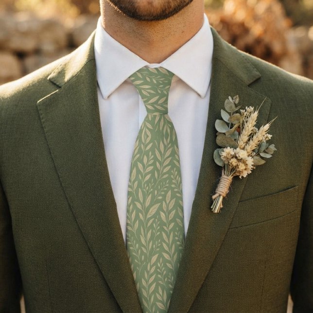 Corbata Hoja Botánica Verde Salvia  (Subido por el creador)