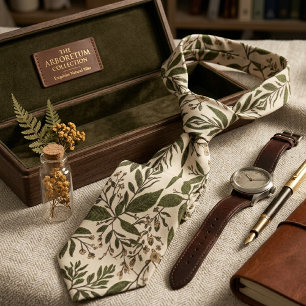 Corbata Hoja botánica vintage