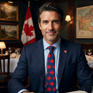 Corbata Hoja de arce canadiense. CANADÁ. Patriótico. 