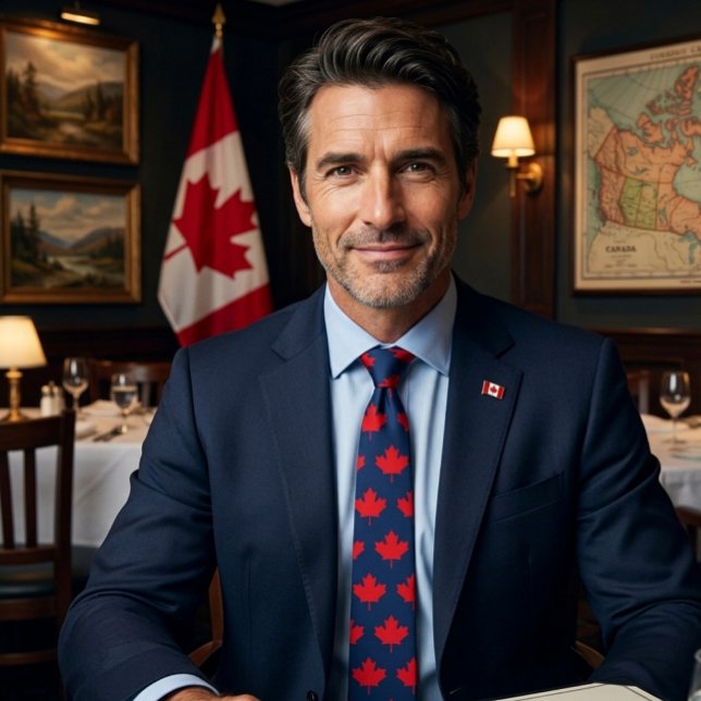 Corbata Hoja de arce canadiense. CANADÁ. Patriótico.  (Subido por el creador)