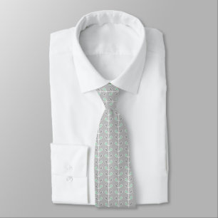 Corbata Hoja geométrica moderna verde y gris claro