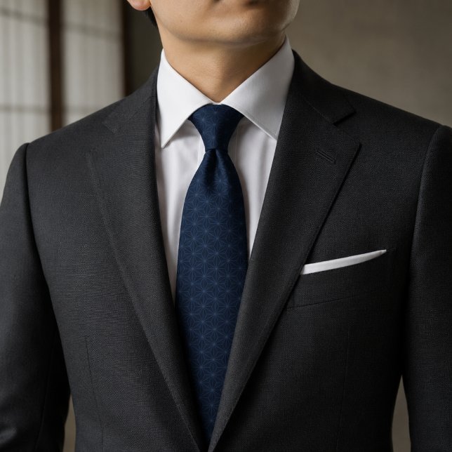 Corbata Hoja Japonesa Asanoha Monocromo (Subido por el creador)