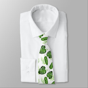 Corbata Hoja Verde Tropical de Monstera Botánica