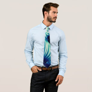 Corbata Hojas azules tropicales